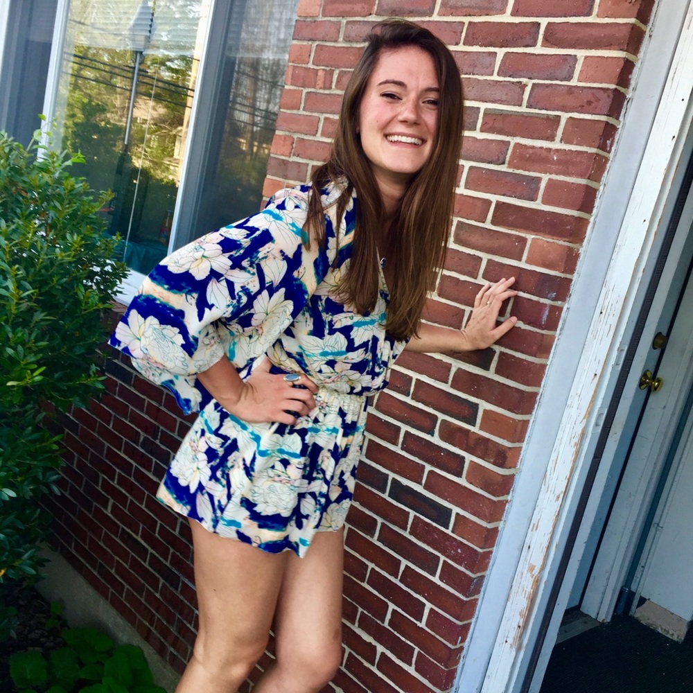 Floral printed romper🌸🌈🌼🌻💐